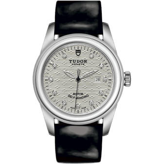 Glamour Date 31 Stainless Steel / Jacquard Silver-Diamond / Strap