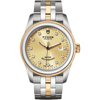 Glamour Date 31 Stainless Steel / Yellow Gold / Champagne-Diamond / Bracelet