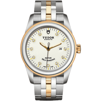 Glamour Date 31 Stainless Steel / Yellow Gold / Opaline-Diamond / Bracelet