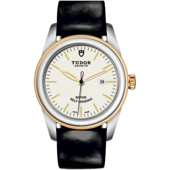 Glamour Date 31 Stainless Steel / Yellow Gold / Opaline / Strap