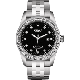 Glamour Date 31 Stainless Steel / Diamond / Black-Diamond / Bracelet