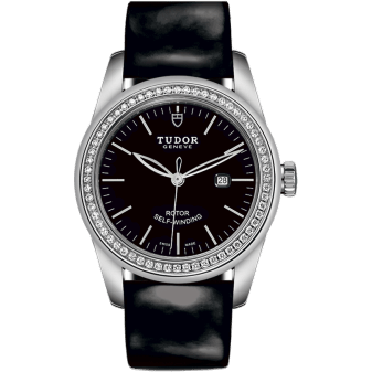 Glamour Date 31 Stainless Steel / Diamond / Black / Strap