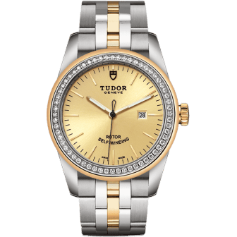 Glamour Date 31 Stainless Steel / Yellow Gold / Diamond / Champagne / Bracelet