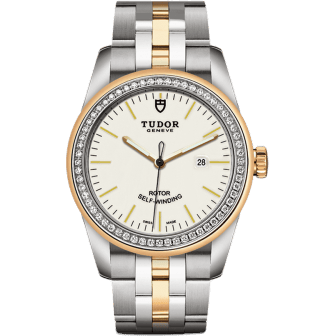 Glamour Date 31 Stainless Steel / Yellow Gold / Diamond / Opaline / Bracelet
