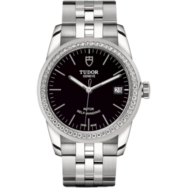 Glamour Date 36 Stainless Steel / Diamond / Black / Bracelet