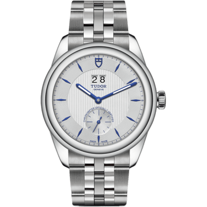 Glamour Double Date Stainless Steel / Silver-Blue / Bracelet