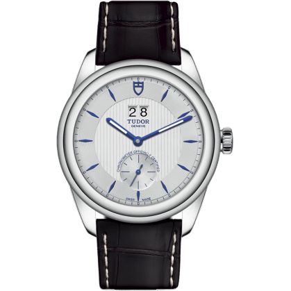 Glamour Double Date Stainless Steel / Silver-Blue / Strap