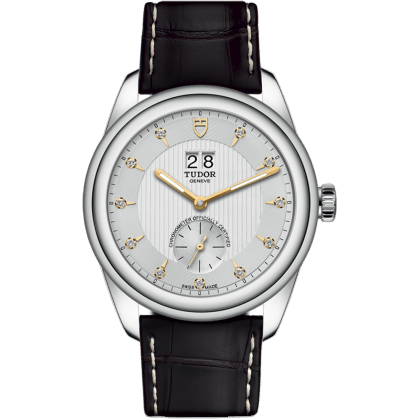 Glamour Double Date Stainless Steel / Silver-Diamond / Strap