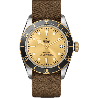Heritage Black Bay Black S&G / Stainless Steel / Yellow Gold / Champagne / Fabric