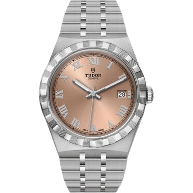 Royal Date 38 Stainless Steel / Salmon - Roman