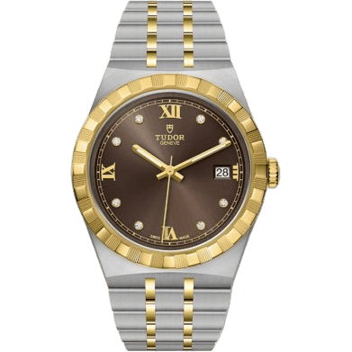 Royal Date 38 Stainless Steel / Yellow Gold / Chocolate - Diamond
