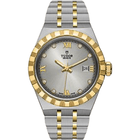 Royal Date 28 Stainless Steel / Yellow Gold / Silver - Diamond