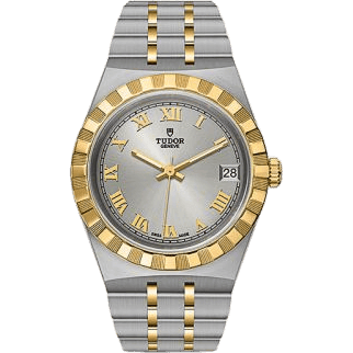 Royal Date 34 Stainless Steel / Yellow Gold / Silver - Roman
