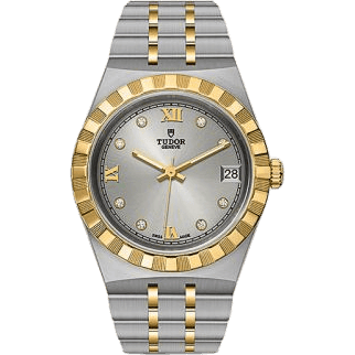 Royal Date 34 Stainless Steel / Yellow Gold / Silver - Diamond
