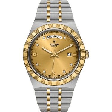 Royal Day-Date 41 Stainless Steel / Yellow Gold / Champagne - Diamond