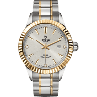 Style 28 Stainless Steel / Yellow Gold / Fluted / Silver-Diamond / Bracelet
