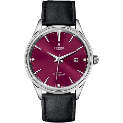 Style 41 Stainless Steel / Burgundy-Diamond / Strap