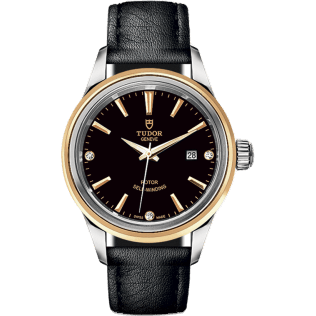 Style 28 Stainless Steel / Yellow Gold / Black-Diamond / Strap