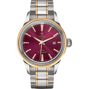 Style 28 Stainless Steel / Yellow Gold / Burgundy / Bracelet