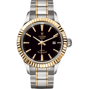 Style 28 Stainless Steel / Yellow Gold / Fluted / Black / Bracelet