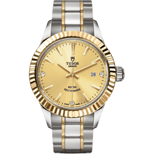 Style 28 Stainless Steel / Yellow Gold / Fluted / Champagne-Diamond / Bracelet