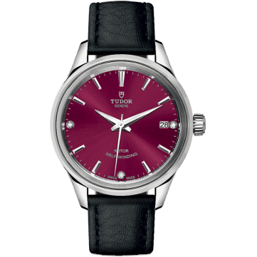 Style 34 Stainless Steel / Burgundy-Diamond / Strap