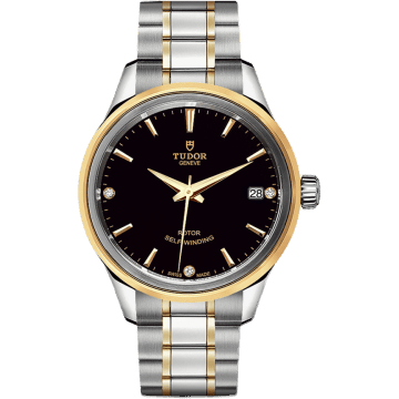 Style 34 Stainless Steel / Yellow Gold / Black-Diamond / Bracelet