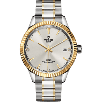 Style 34 Stainless Steel / Yellow Gold / Fluted / Silver-Diamond / Bracelet