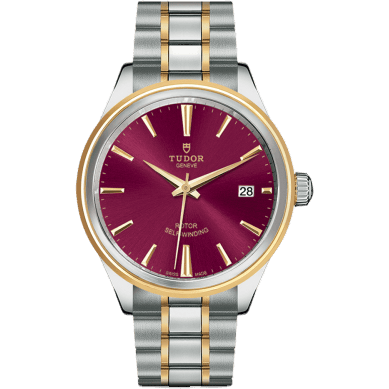 Style 38 Stainless Steel / Yellow Gold / Burgundy / Bracelet