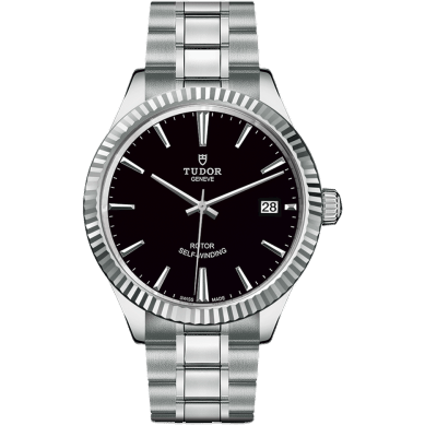 Style 38 Stainless Steel / Fluted / Black / Bracelet