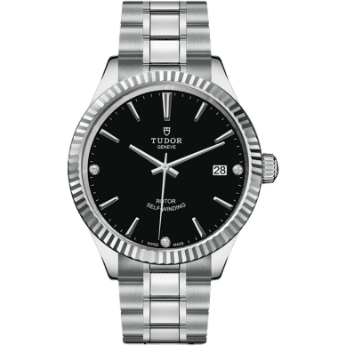 Style 38 Stainless Steel / Fluted / Black-Diamond / Bracelet
