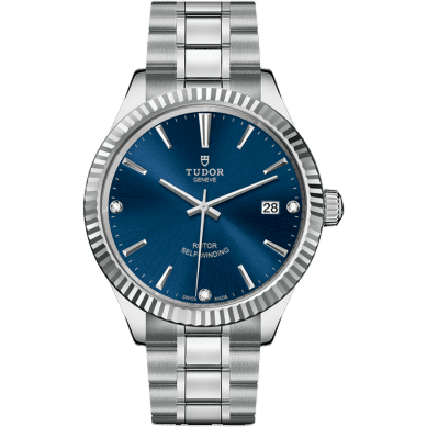 Style 38 Stainless Steel / Fluted / Blue-Diamond / Bracelet