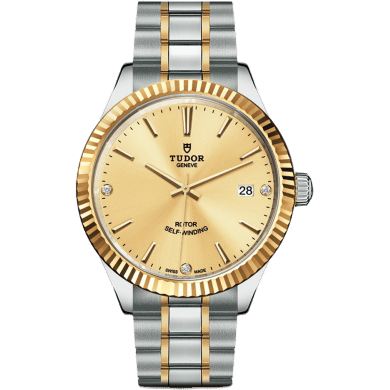 Style 38 Stainless Steel / Yellow Gold / Fluted / Champagne-Diamond / Bracelet