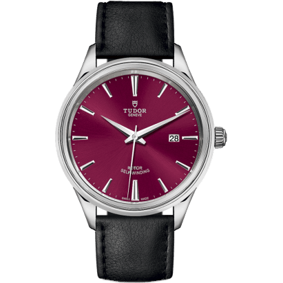 Style 41 Stainless Steel / Burgundy / Strap