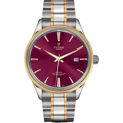Style 41 Stainless Steel / Yellow Gold / Burgundy / Bracelet