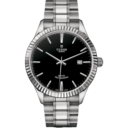 Style 41 Stainless Steel / Fluted / Black / Bracelet