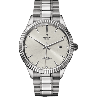 Style 41 Stainless Steel / Fluted / Silver-Diamond / Bracelet