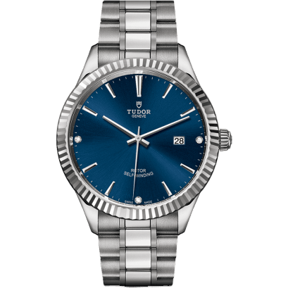 Style 41 Stainless Steel / Fluted / Blue-Diamond / Bracelet