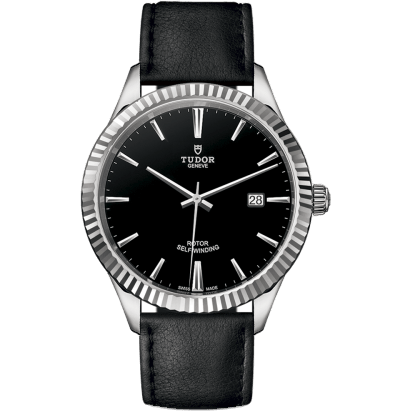 Style 41 Stainless Steel / Fluted / Black / Strap