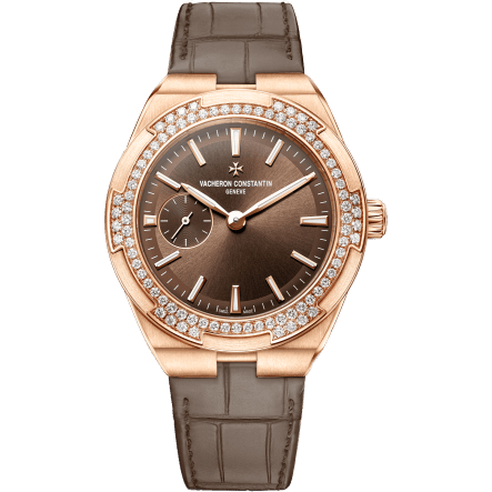 Overseas Small Pink Gold / Brown / Alligator