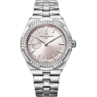 Overseas Small Stainless Steel / Diamond / Rosy Beige