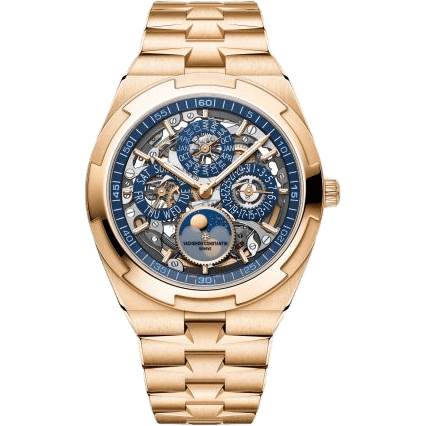Overseas Ultra-Thin Perpetual Calendar Pink Gold / Skeleton / Bracelet