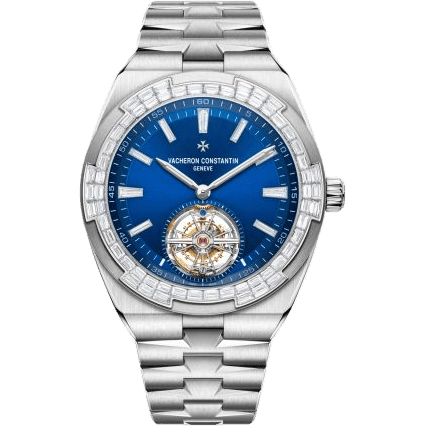Overseas Tourbillon White Gold - Baguette / Blue