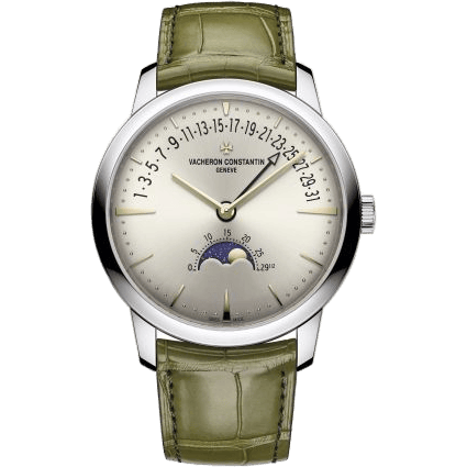 Patrimony Moon Phase and Retrograde Date White Gold / Silver
