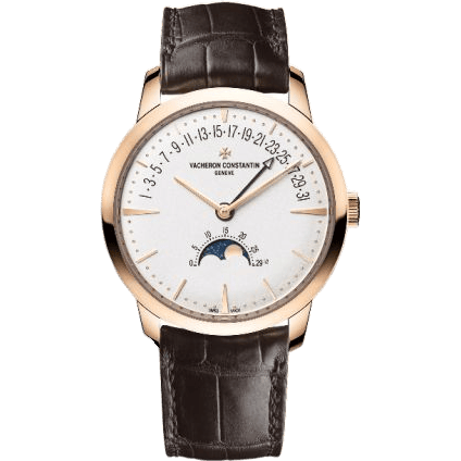 Patrimony Moon Phase and Retrograde Date Pink Gold / Silver