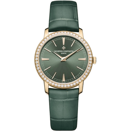 Traditionnelle Manual-Winding 33 Pink Gold - Diamond / Green