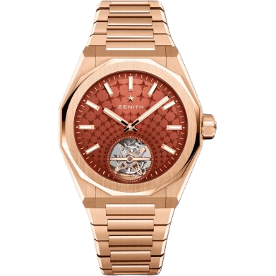 Defy Skyline Tourbillon Rose Gold / Brick Red