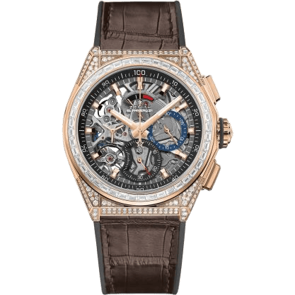 Defy El Primero 21 Rose Gold / Diamond / Skeleton / Alligator