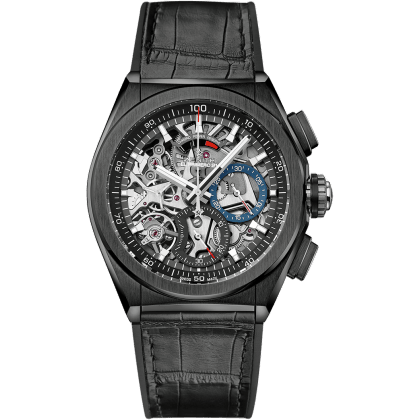 Defy El Primero 21 Black Ceramic / Skeleton / Alligator