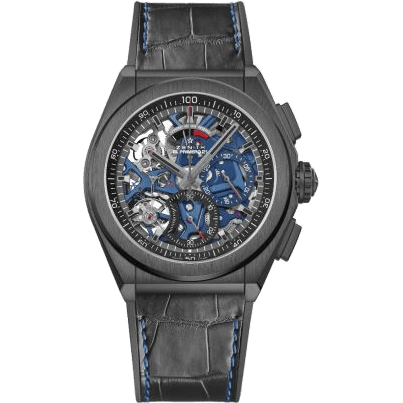 Defy El Primero 21 Black Ceramic / Skeleton / Alligator / Boutique Edition